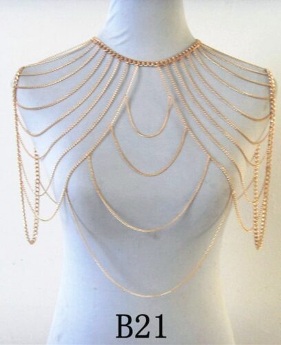 STYLE A36 Gold colour CHAIN DOUBLE SHOULDERS CHAIN Chains JEWELRY 3 COLORS