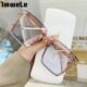 Imwete New Vintage Square Oversized Sunglasses Women Men Brand Designer Transparent Gradient Sun Glasses Big Frame Eyewear UV400