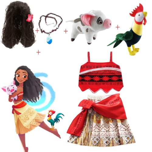 Kids Girls Clothes Cosplay Princess Dress Moana Children Vaiana Girls Party Costume Dresses