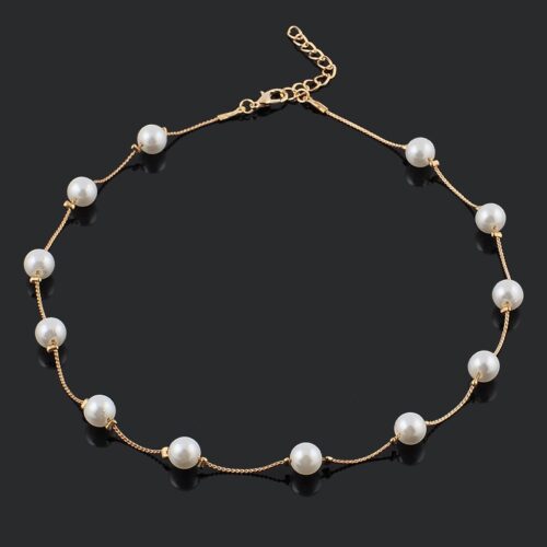 Korean Fashion Pearl Pendant Choker Necklace Women’s Wedding Party