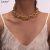 Golden Metal Necklace for Women Statement Fashion