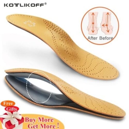 Leather Orthotic Insole For Flat Feet Orthopedic Shoes