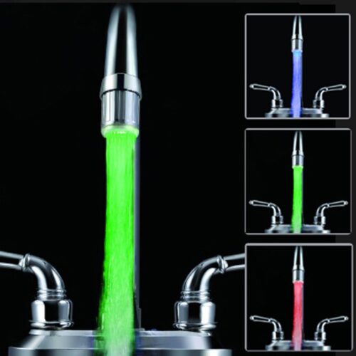 LED Water Faucet Stream Light Kitchen Bathroom Shower Tap Faucet