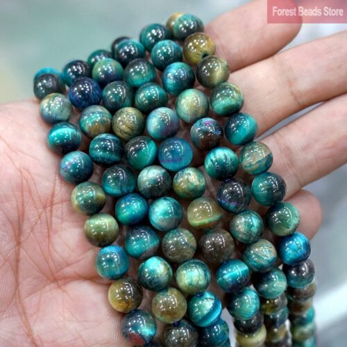 Natural Multicolor Blue Tiger Eye Agates Diy Charm Bracelet