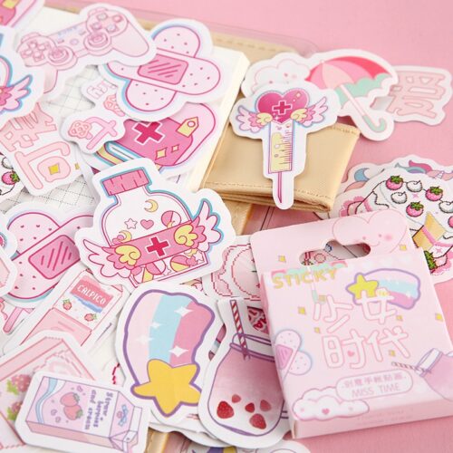 Pink Girlhood Mini Paper Sticker Decoration Diary Scrapbooking