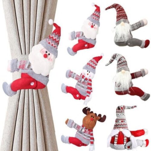 Santa Claus Elk Windows Christmas Curtain Decor