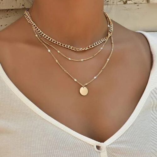 Vintage Necklace on Neck Gold Chain Women’s Jewelry Layered Accessories for Girls 2021