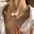 Vintage Smooth Cuban Chains Necklaces Women Pearl Pendant Necklace Girl Chokers Fashion