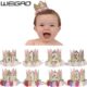1pcs 1 2 3 Birthday Caps Flower Crown Birthday Hat Newborn Baby